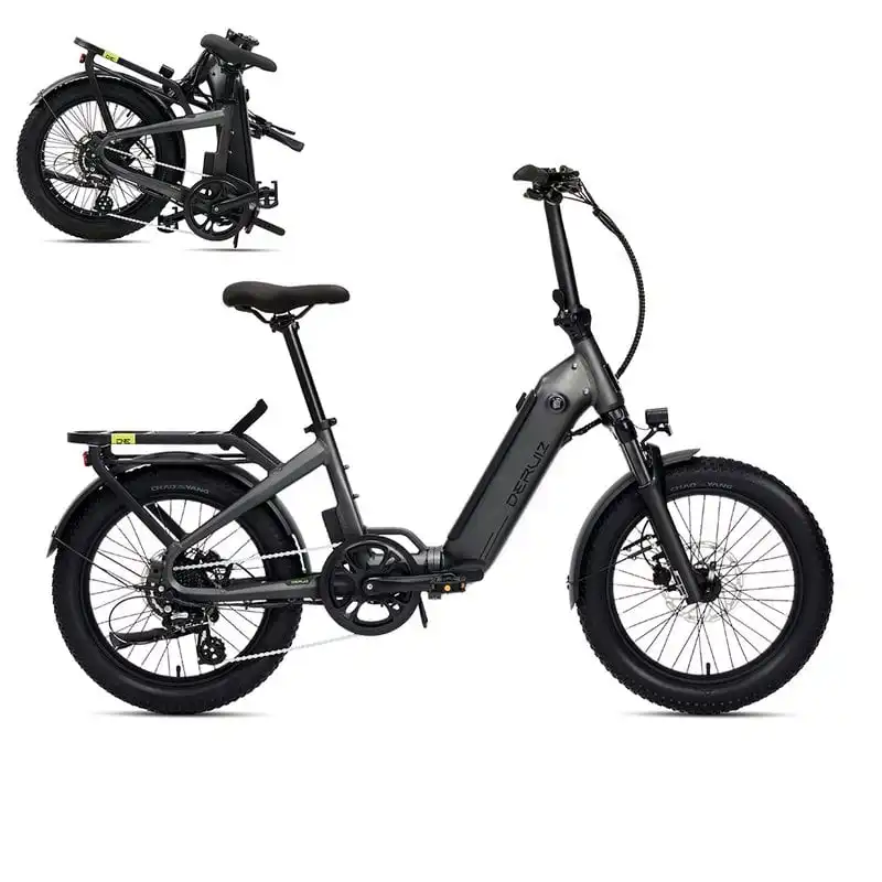 Deruiz Peridot Bicicleta Eléctrica Plegable 20" 500wh Autonomía Máxima de 143km Negro