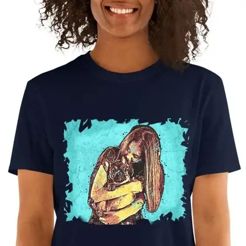 Mascochula camiseta mujer graffiti personalizada con tu mascota azul marino - Mascochula - Comparador de precios