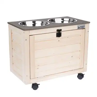 Modern Living Caja de almacenamiento con comedero doble Inari - 53 x 30 x 43,5 cm (L x An x Al) - Modern Living - Comparador de precios