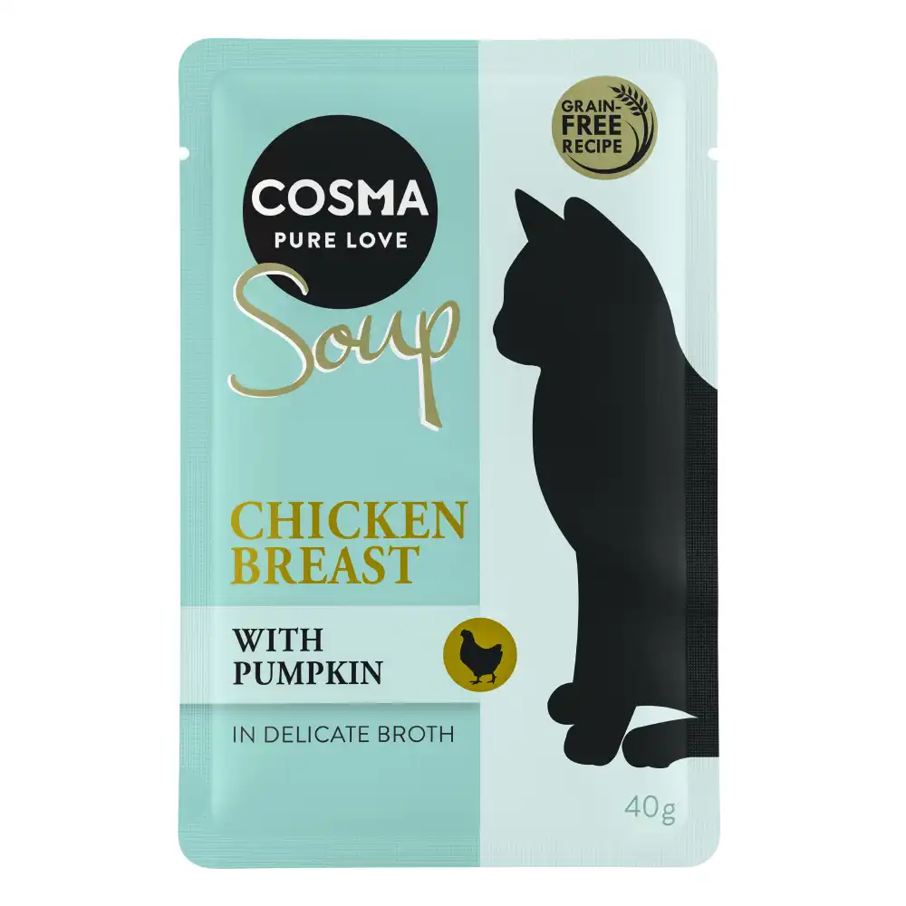 Pack %: Cosma Soup 24 x 40 g  - Pechuga de pollo con calabaza - Cosma - Comparador de precios