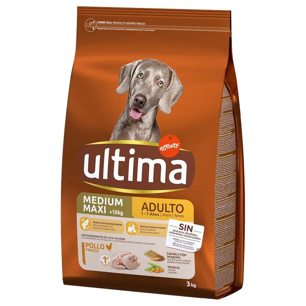 Ultima Medium-Maxi Adult con pollo - 6 kg (2 x 3 kg)