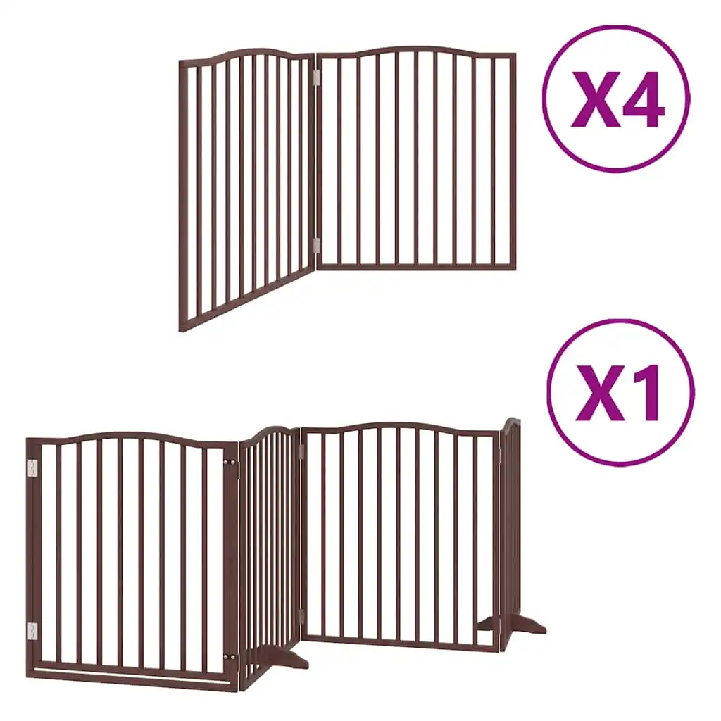 vidaXL Puerta Plegable Marrón Madera para perros - 80 x 90 x 2 cm - VIDAXL - Comparador de precios