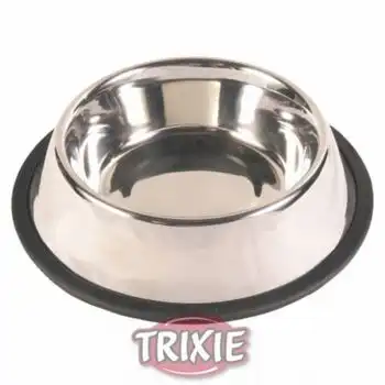 Comedero Acero Inoxidable, Anillo Caucho - 1.75 L / Ø 20 Cm - Trixie - Comparador de precios