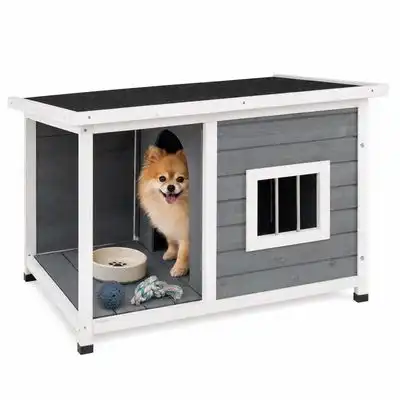 GIANTEX Caseta para Perros de Madera con Porche Delantero, 86 x 63 x 60 cm - 1 Jaula para perros - Giantex - Comparador de precios