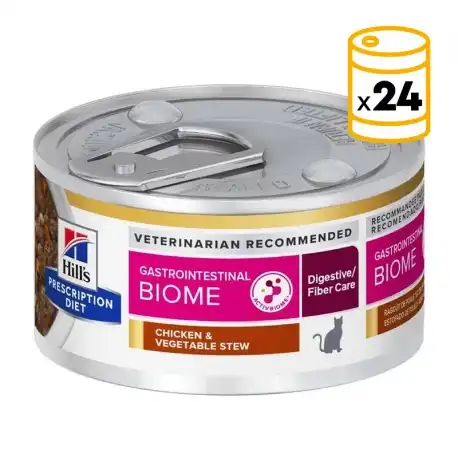 Hill's Prescription Diet Gastroinstestinal Biome Comida Húmeda para Gatos Estofado con Pollo y Vegetales, 24x82gr - Hill's Prescription Diet - Comparador de precios