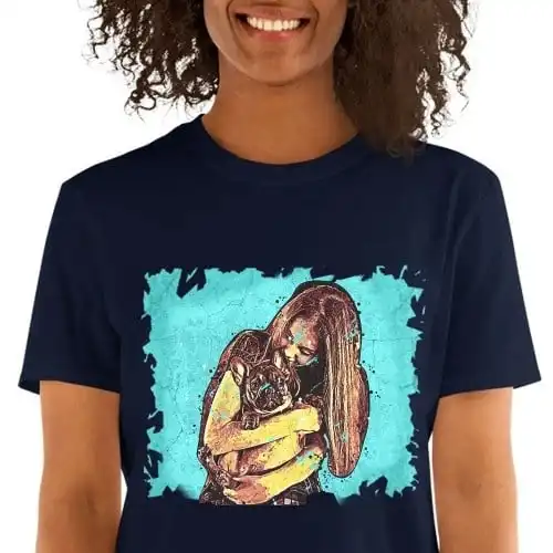 Mascochula camiseta mujer graffiti personalizada con tu mascota azul marino - Mascochula - Comparador de precios
