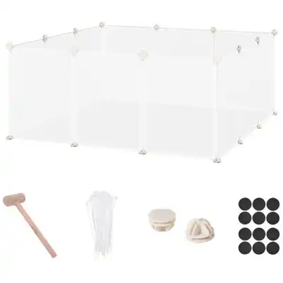 Pawhut valla modular blanca para mascotas pequeñas - 12 paneles - 24 conectores - PawHut - Comparador de precios