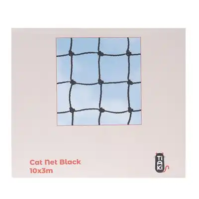 Red de seguridad TIAKI reforzada con alambre, negra para gatos - 8 x 3 m - TIAKI - Comparador de precios