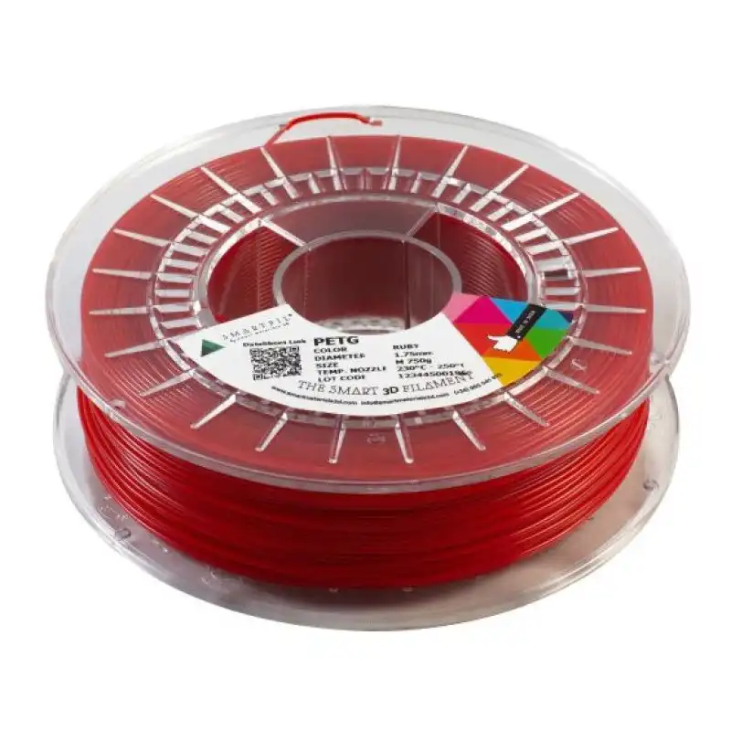 Smartfil PETG Filamento 3D Translúcido Brillante 1.75mm 750g Ruby