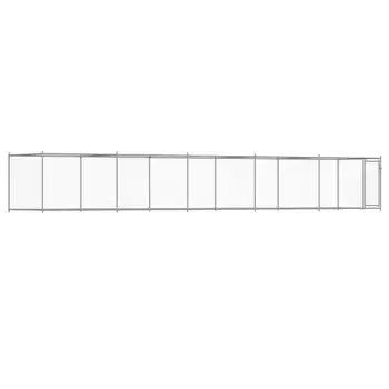 vidaXL Jaula de perros con puerta acero galvanizado gris 10x2x1,5 m - VIDAXL - Comparador de precios