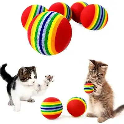 ZooVenture Pelota para gatos de espuma EVA roja de 3,5 cm - Color: Rojo arcoíris - Zooventure - Comparador de precios