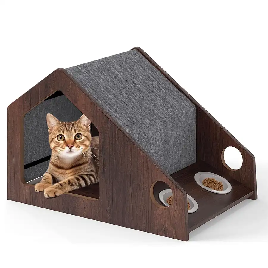 COSTWAY Casa Interior Madera Refugio para gatos - 60 x 40 x 40 cm - COSTWAY - Comparador de precios