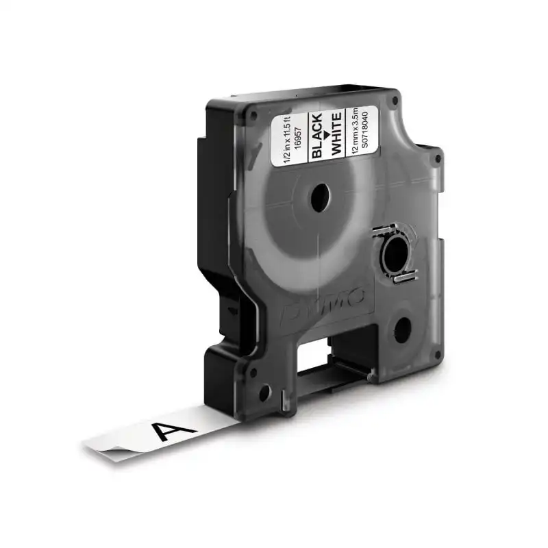 Dymo D1 Etiquetas Nylon 12mmx5.5m Negro/Blanco