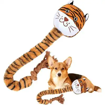HausPets Peluche de cuerda de 64 cm - Chirriante, dentición, todos tamaños - tigre - HausPets - Comparador de precios