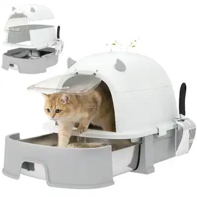 PawHut Arenero para Gato 52x42x39 cm Gris - 1 Article - PawHut - Comparador de precios