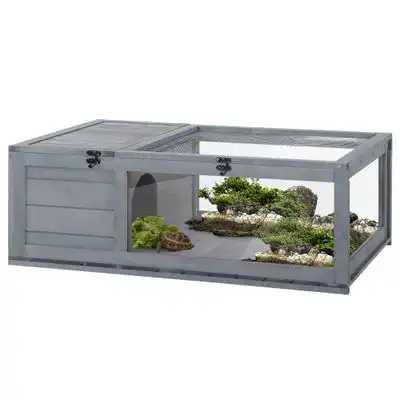 PawHut Casa para Tortuga 91x60.5x32 cm Gris - 1 Article - PawHut - Comparador de precios
