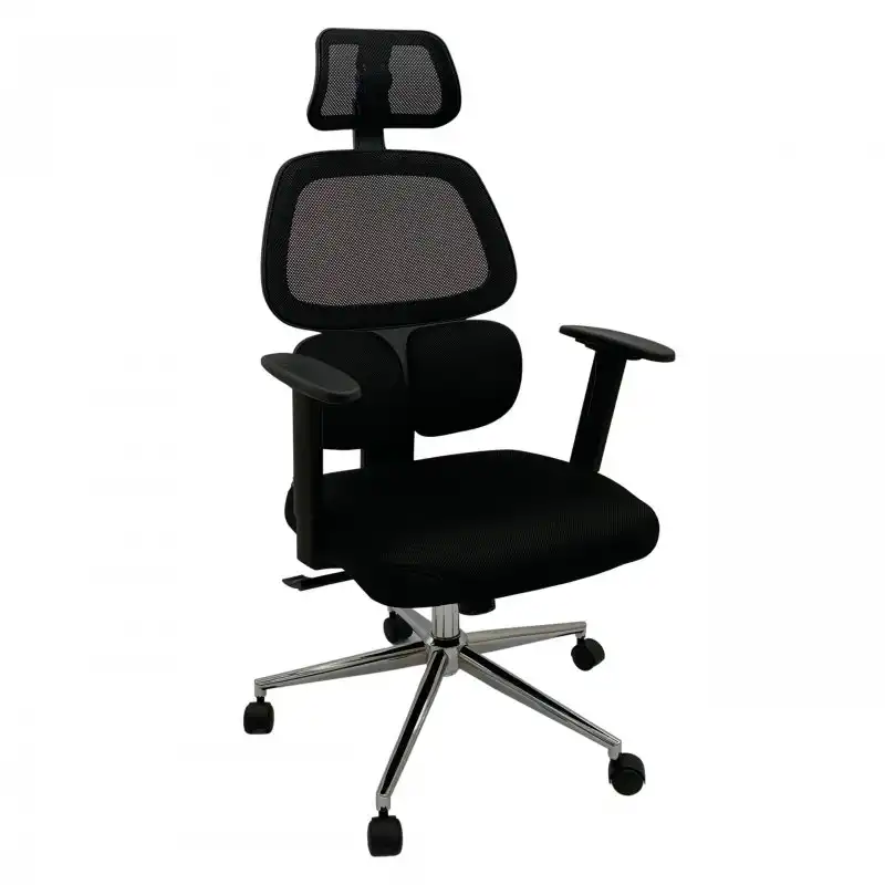 Astan Hogar Silla de Oficina Ergonómica con Reposabrazos Negra