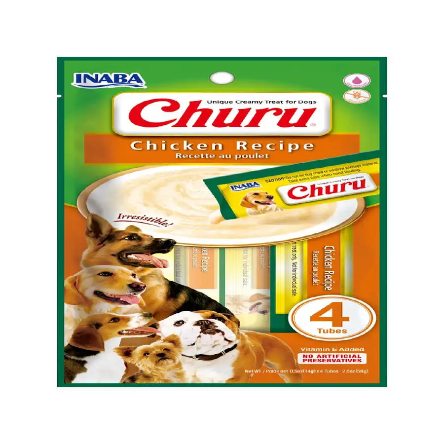 Churu Snack Cremoso Receta de Pollo con Queso para perros – Multipack 12 - Churu - Comparador de precios