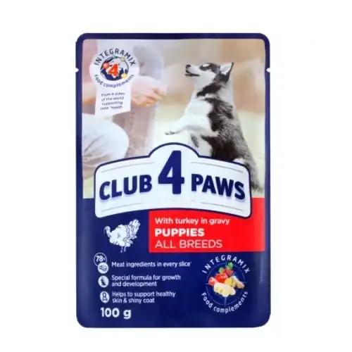 Club 4 Paws Pienso húmedo para cachorros Pavo en salsa - Club 4 Paws - Comparador de precios
