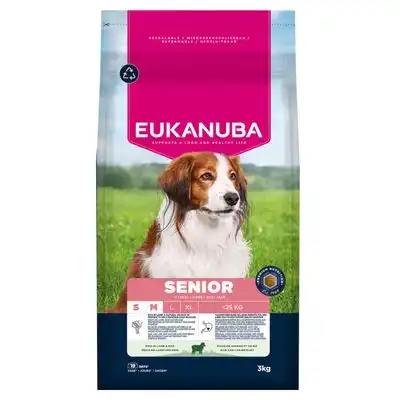 Eukanuba Premium Nutrition Senior Small & Medium Breed cordero y arroz - 3 kg - Eukanuba - Comparador de precios