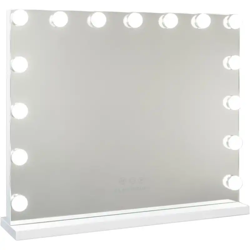 Flamingueo Kim Espejo de Maquillaje con Luz 15 LED de 3 Modos de Intensidad Ajustable Blanco