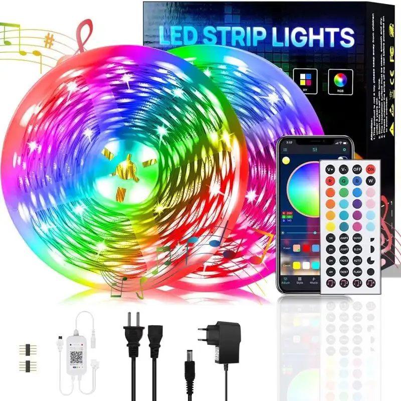 Kinsi BT Tira LED Bluetooth con Mando a Distancia 20m