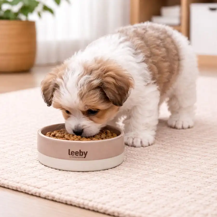 Leeby Comedero de Cerámica Marrón y Blanco para perros - 400 ml - Leeby - Comparador de precios