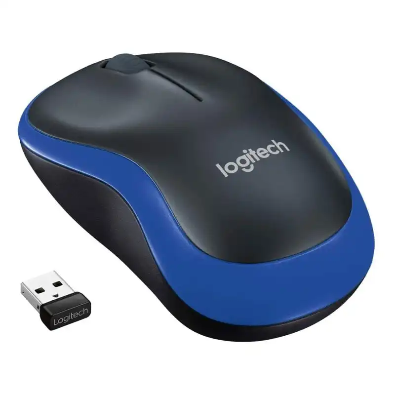 Logitech M185 Ratón Inalámbrico 1000 DPI Negro/Azul
