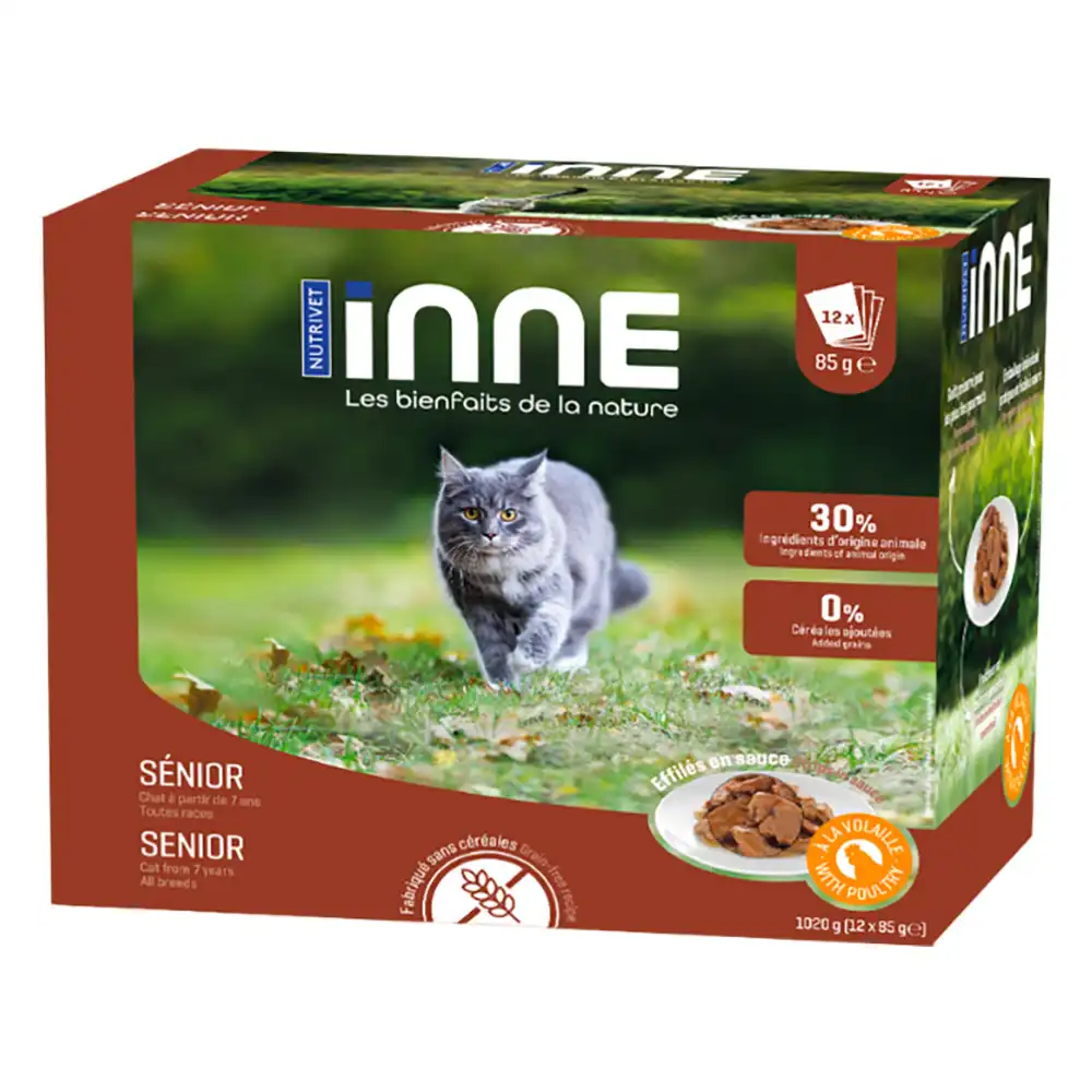 Nutrivet Inne Senior Cat con ave - 12 x 85 g