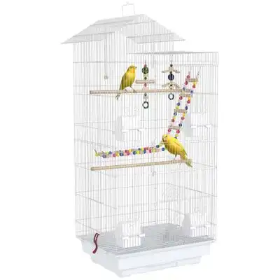 PawHut Jaula para Pájaro 46x36x100 cm Blanco - 1 Article - PawHut - Comparador de precios