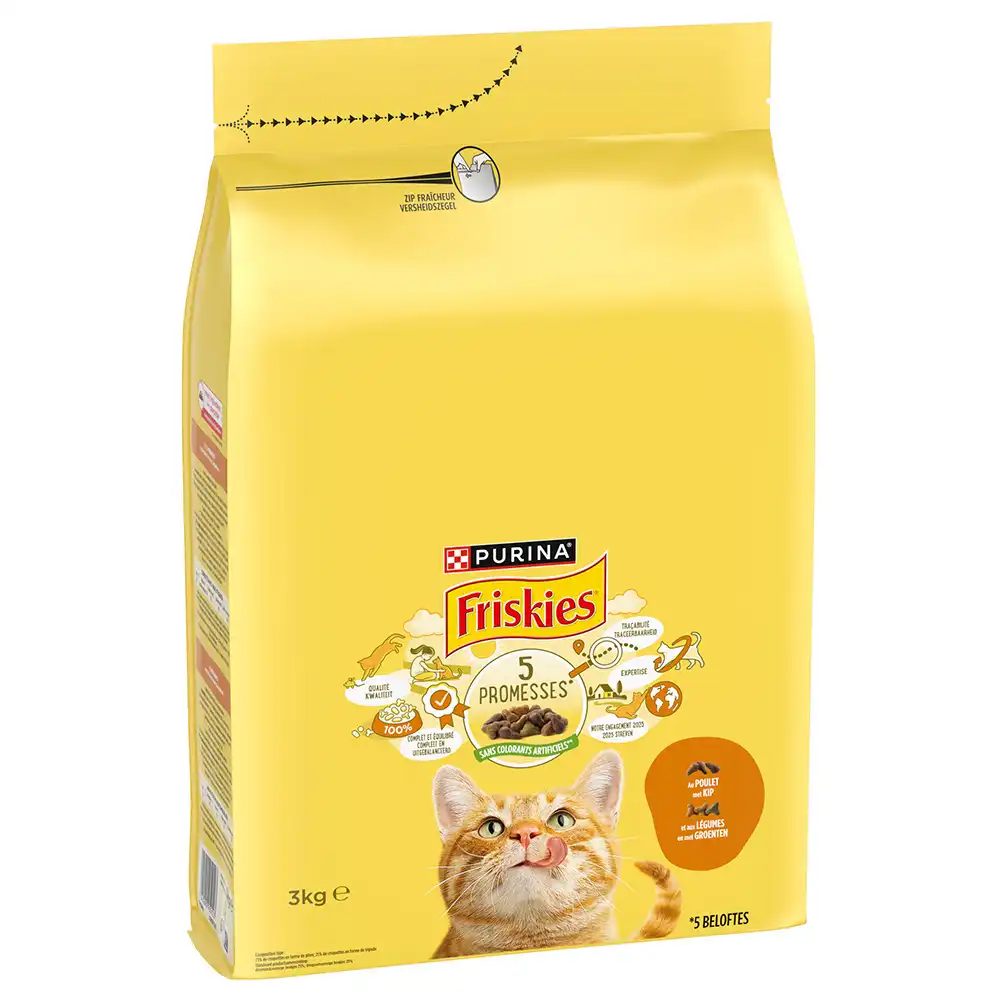 PURINA Friskies Adult Cat con pollo y verduras - 3 x 3 kg - Pack Ahorro - Friskies - Comparador de precios