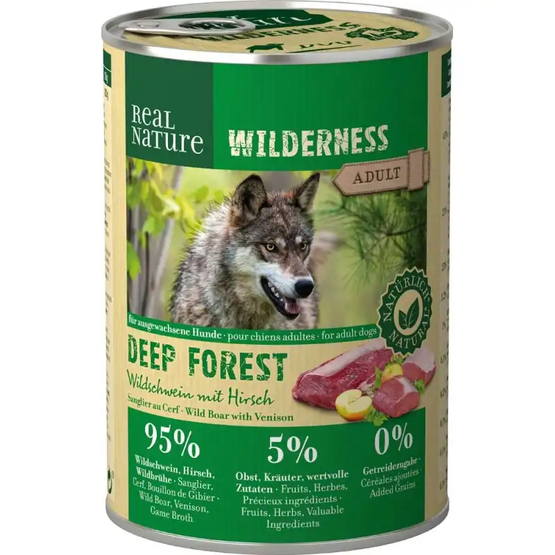 Real Nature Wilderness Latas Perros Adultos Jabalí, Unidades 1 x 6 Latas 400 gr - Real Nature - Comparador de precios
