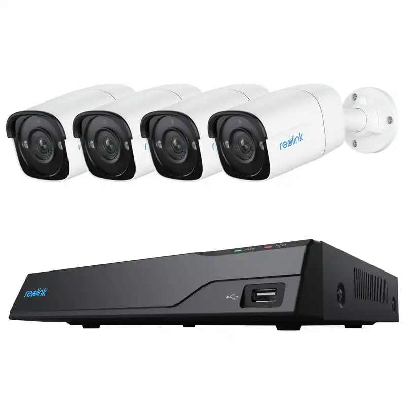 Reolink Sistema de Cámaras de Seguridad 2K+ 5MP NVR de 8 Canales, 4 cámaras PoE y Disco Duro de 2TB