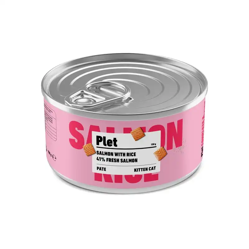 12x150Grs Latas Plet para Gatitos. Salmón con arroz. - Plet - Comparador de precios
