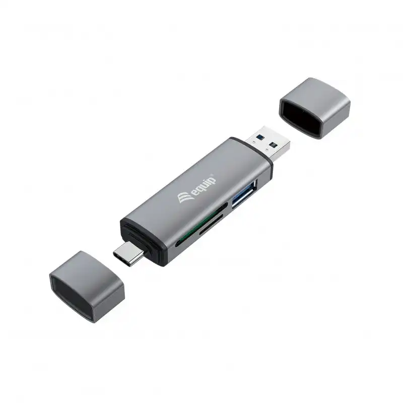 Equip Lector de Tarjetas Externo USB 3.0 Doble Conexión USB/USB-C