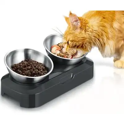 HausPets Comedero elevado acero inoxidable mascotas, 400 ml x2, comedero - nombre_tamaño - HausPets - Comparador de precios