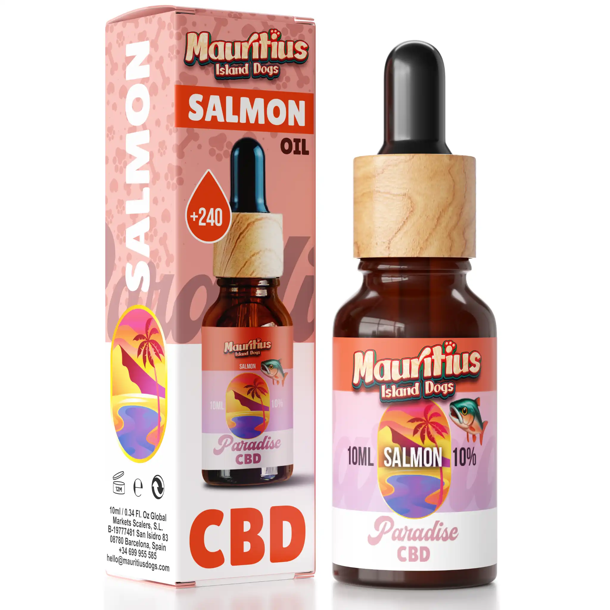 Mauritius Island Dogs Paradise Salmón Aceite 10% CBD Relajante para Gatos y Perros - 10 ml - Mauritius Island Dogs - Comparador de precios