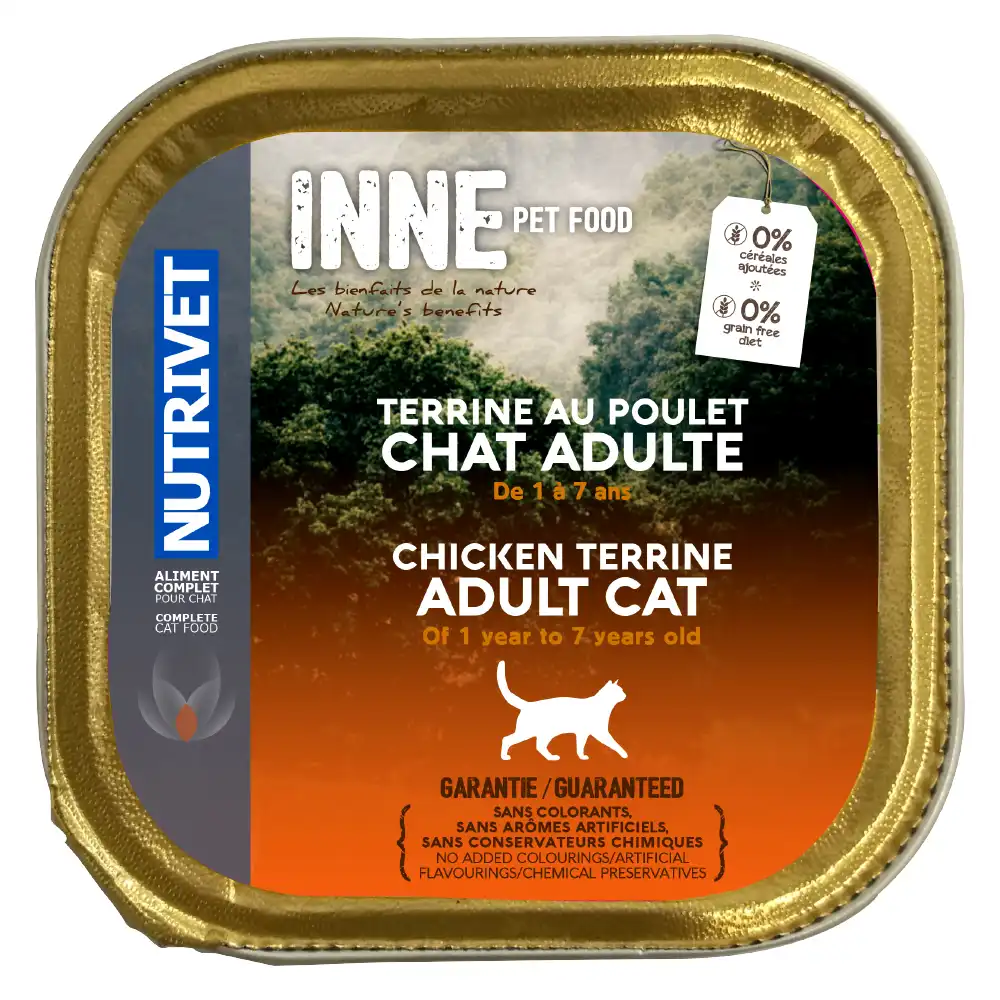 Nutrivet Inne Cat Terrine Adult 150 g - 10 x 150 g - Pollo