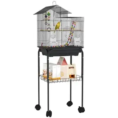 PawHut Jaula para Pájaro 46x36x120 cm Negro - 1 Article - PawHut - Comparador de precios