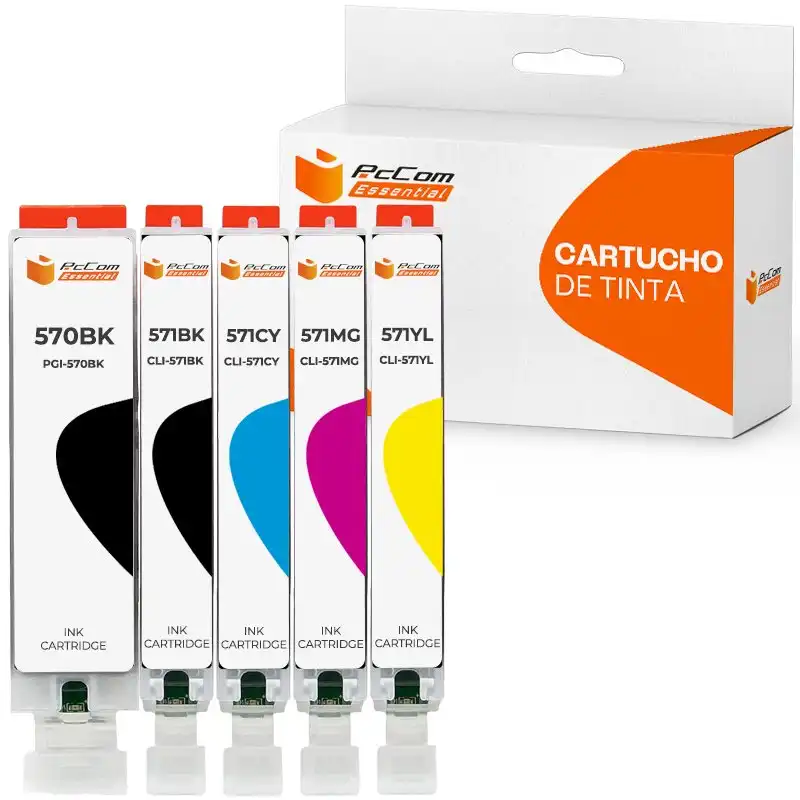 Pccom Essential Canon Pgi570xl/cli571xl Cartucho Tinta Compatible Negro/cian/magenta/amarillo Pack 5