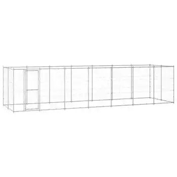 Perrera De Exterior | Jaula Para Perro | Parque Para Mascotas De Acero Galvanizado 16,94 M² Cfw783944
