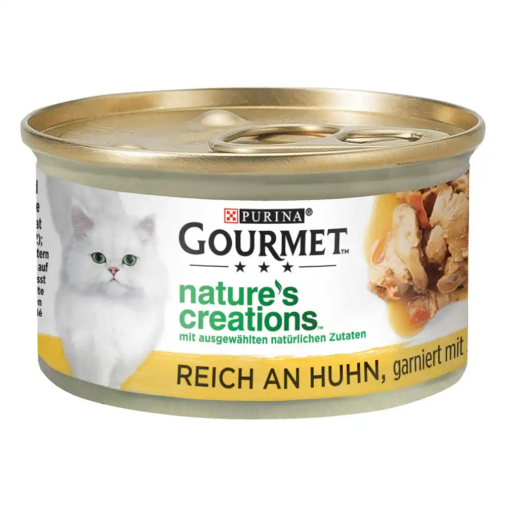 Purina Gourmet Nature's Creations 12 x 85 g - Pollo con espinacas y tomate