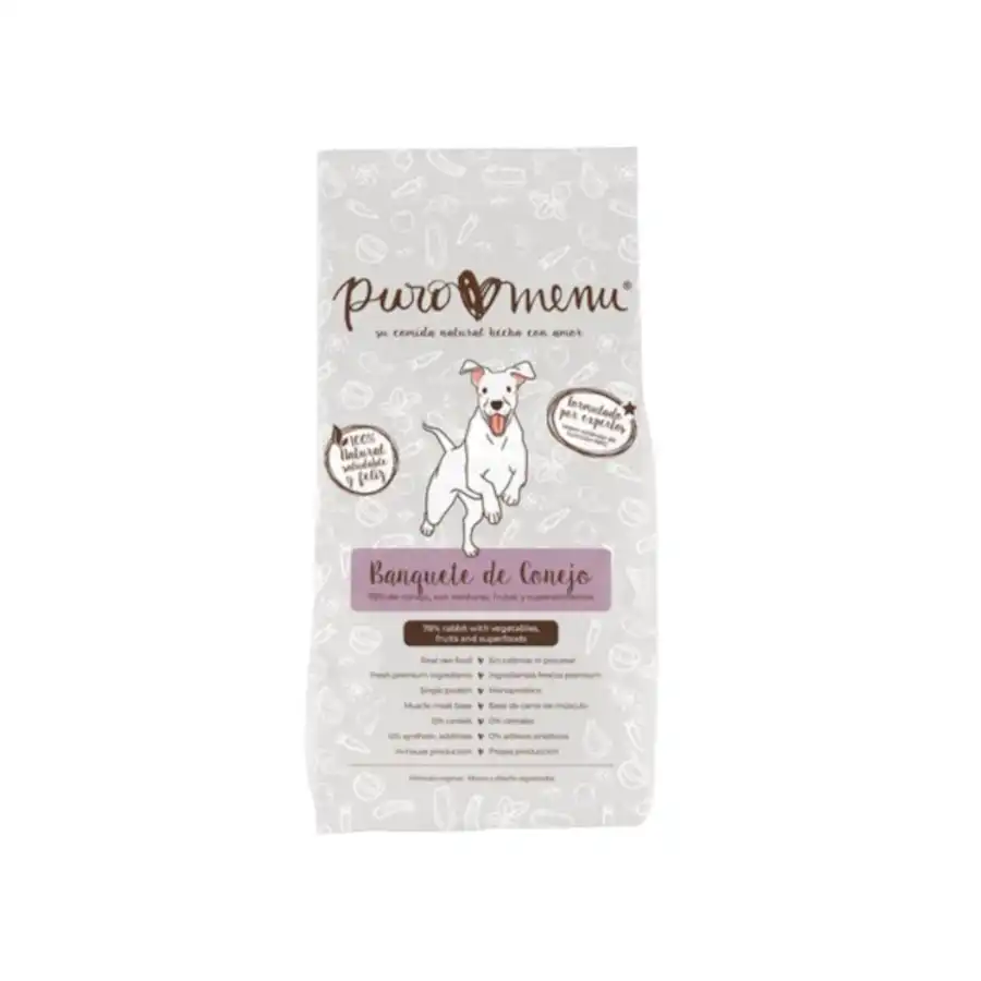 Puromenu Puro Menú Barf Banquete de Conejo comida congelada para perros - 800 g - Puromenu - Comparador de precios