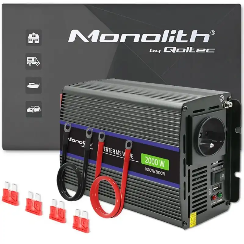 Qoltec Monolith 2000 Ms Cargador Inverter 12v A 230v 1000/2000W USB