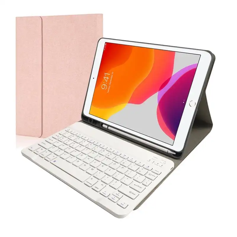 Royal Bailey Rk102 Funda Con Bluetooth Teclado Para Ipad 10.2(2021/2020/2019)/ipad Air 10.5/ipad Pro10.5 Rosa