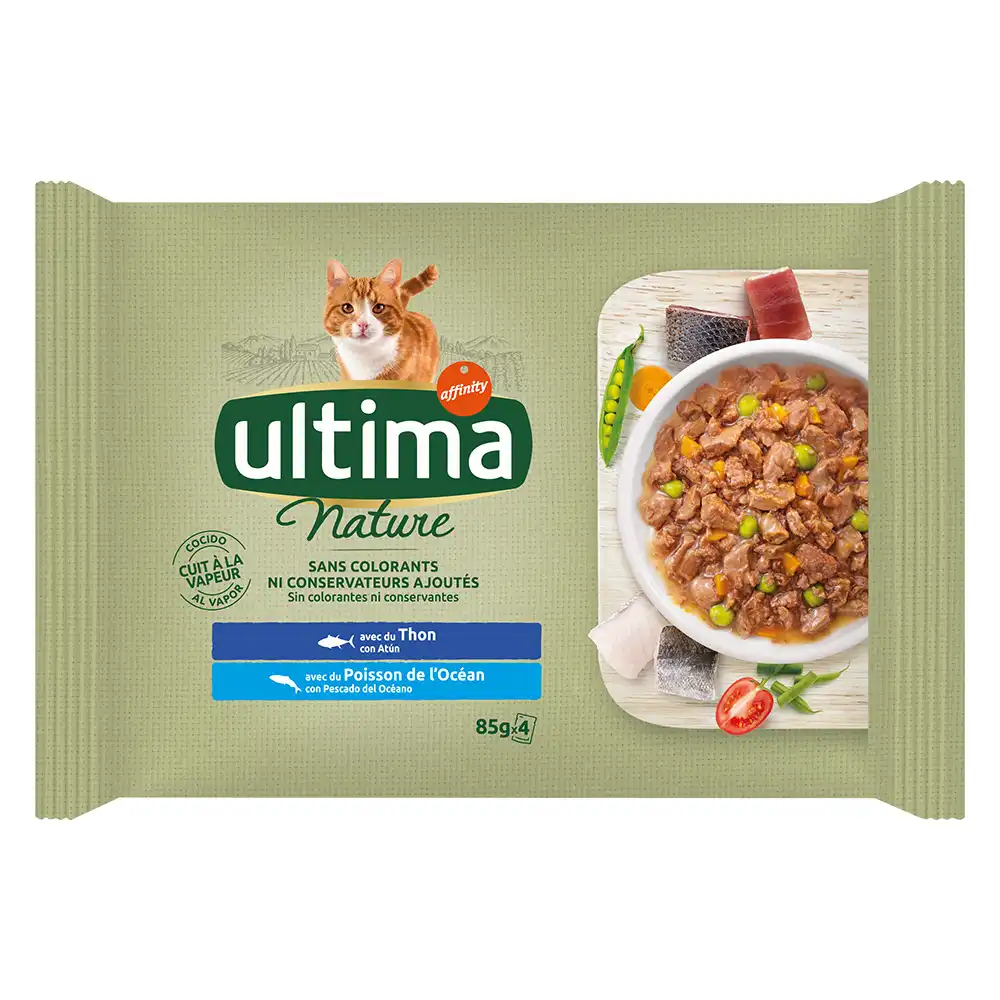 Ultima Cat Nature 12 x 85 g - Atún y pescado de mar