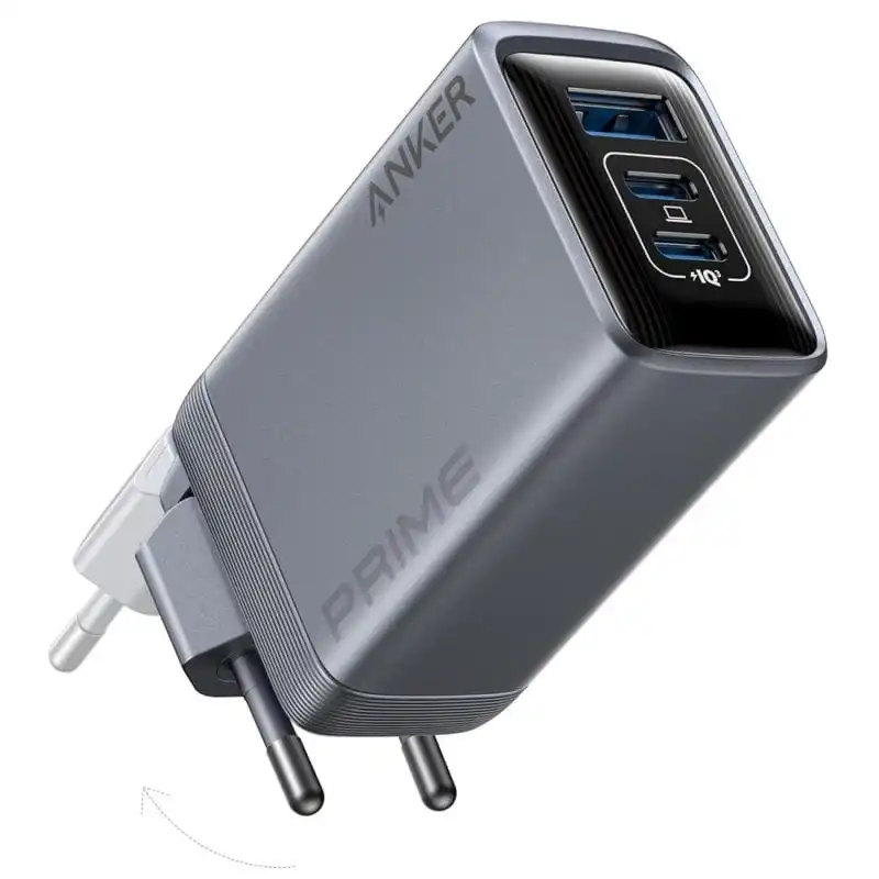 Anker Prime Charger Cargador 3 Puertos USB/USB-C GaN 100W Gris
