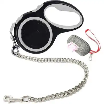 HausPets Correa retráctil anti-mordeduras de 5 m, cadena de acero gris - Artículo 1 - HausPets - Comparador de precios