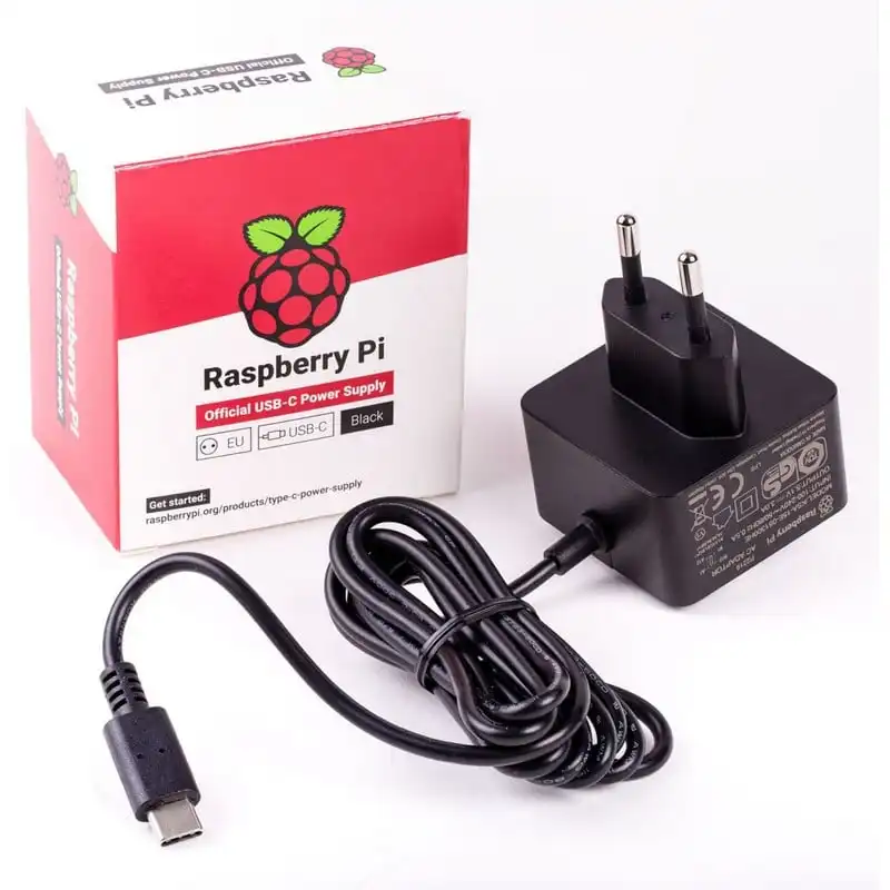 Raspberry Fuente de Alimentación USB-C para Raspberry Pi 4 5V 3A 15W Negra