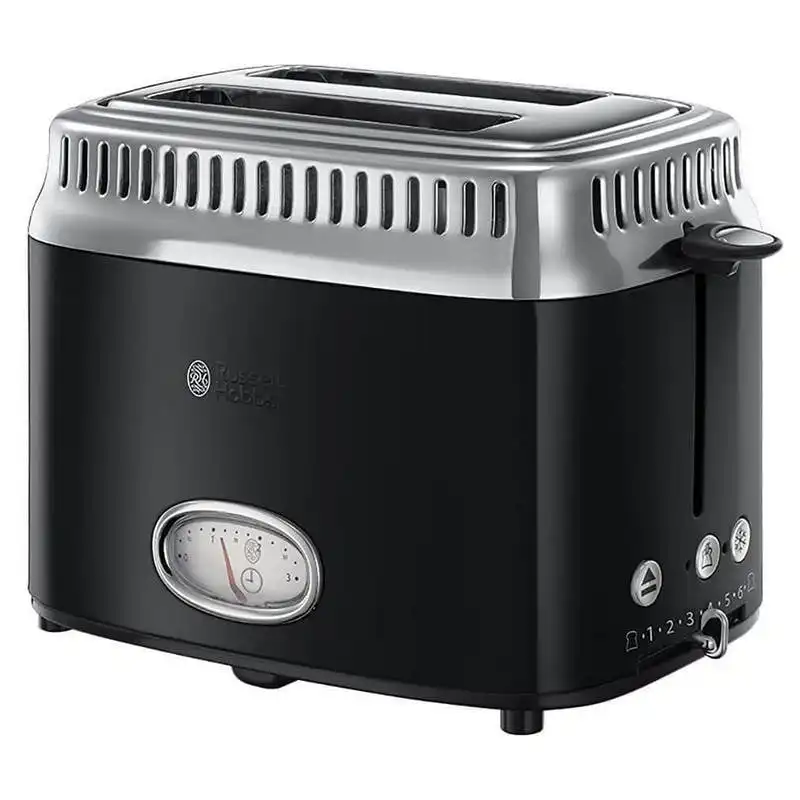 Russell Hobbs Classic Noir 2 Ranuras Tostadora Retro